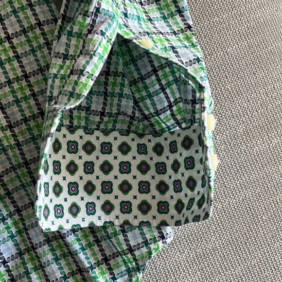 Thomas Dean Men’s Green Dress Shirt Size L - Picture 3 of 8